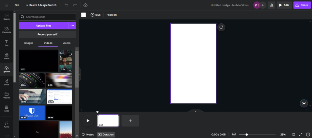 video editing in canva