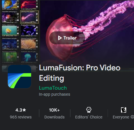 LumaFusion video editing app for android